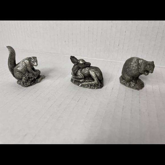 Lot of 12 Jane Lunger Pewter 1981 Franklin Mint Animal Pieces Fox Rabbit Figures - Picture 6 of 9